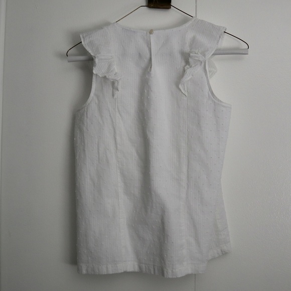 J. Crew white ruffled Swiss dot top - Picture 3 of 5
